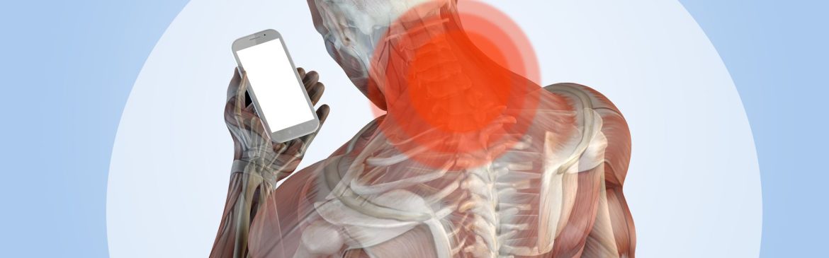 Dolore cervicale da smartphone con evidenza anatomica